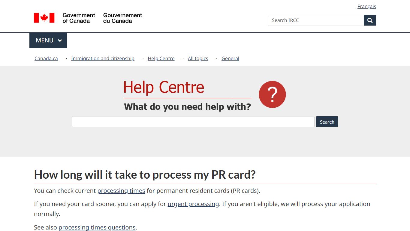 How long will it take to process my PR card? - C iC